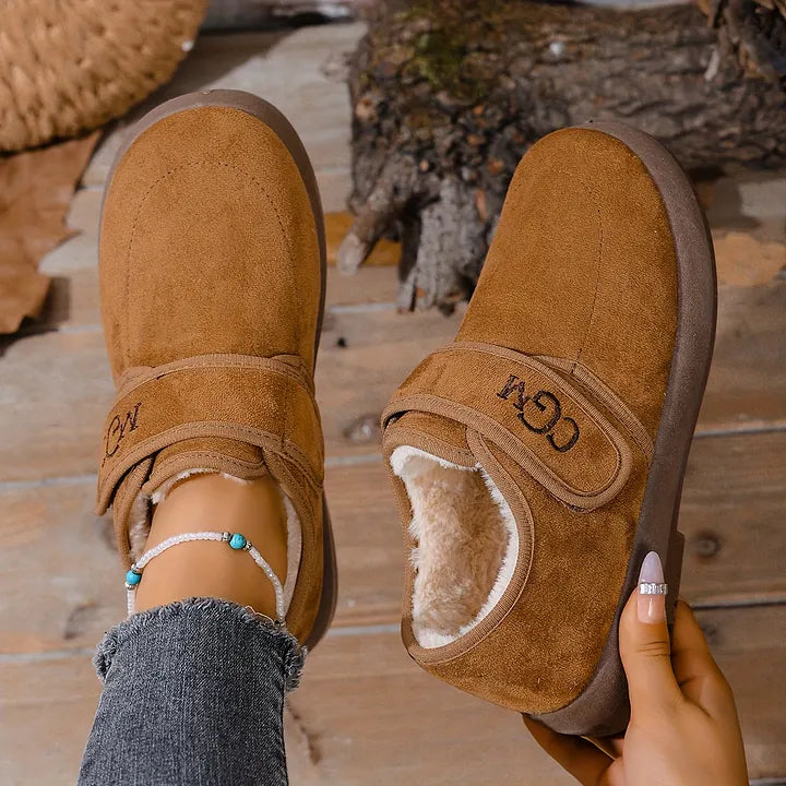 Rokia - Faux Fur Shoes With Adjustable Strap