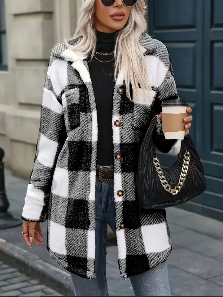 Zariana - Cross-Border Plaid Plush Jacket