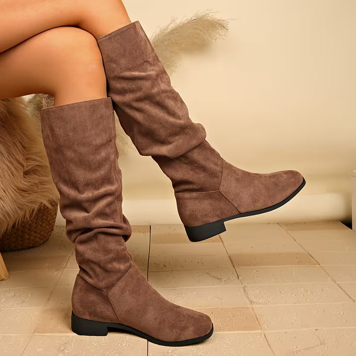 Joliza - Slouchy Mid-Calf Boots With Low Heel