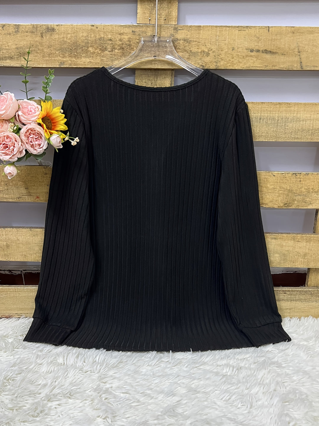 Keeler - Long Sleeve Ribbed Button Henley Top