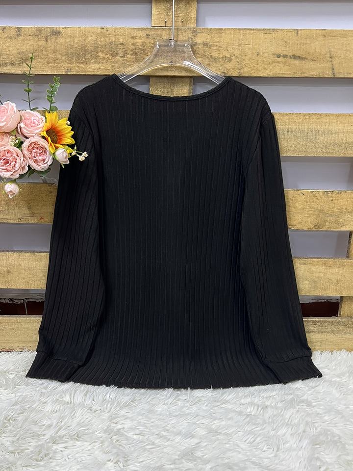 Keeler - Long Sleeve Ribbed Button Henley Top
