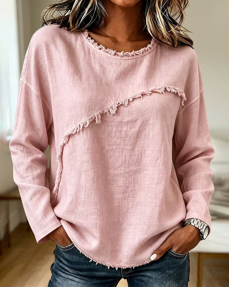 Myrtle - Irregular Round Neck Blouse
