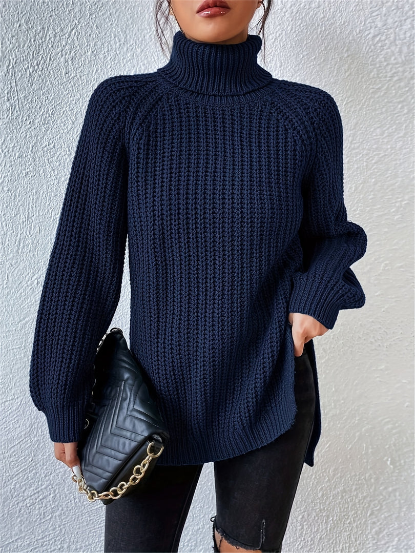 Lorina - Knit Turtleneck Long Sleeve Sweater