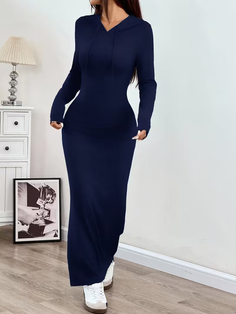 Dahye - Long Sleeve Maxi Dress With Hood