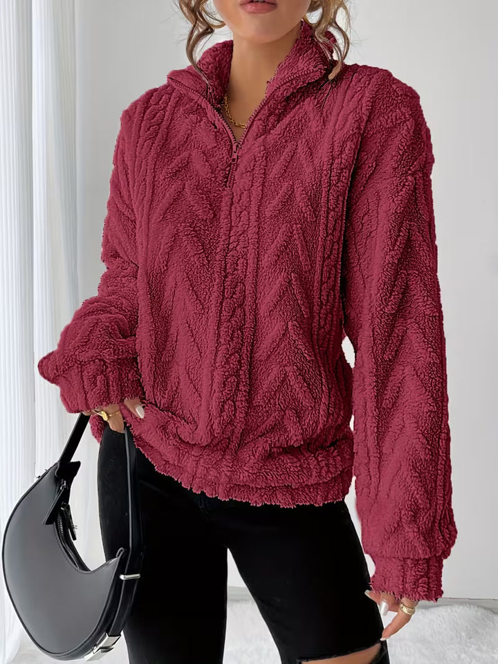 Nessia - Versatile Warm Fleece Sweatshirt