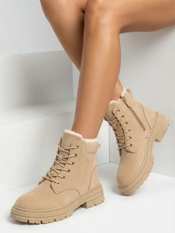 Alosia - Ankle Boots with Laces and Chunky Soles