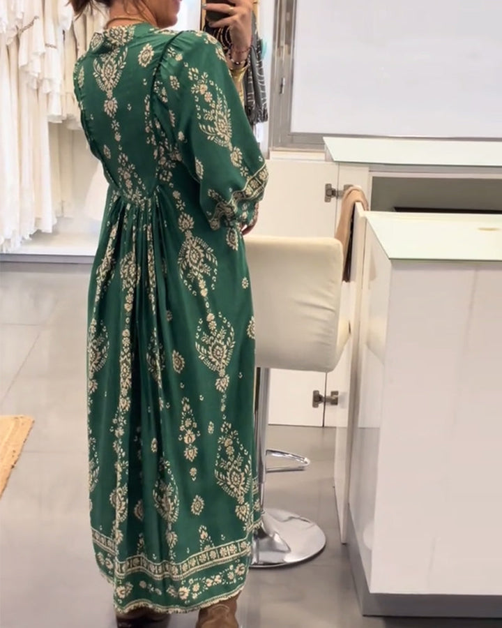 Zonia - Casual Printed Dress With Pockets