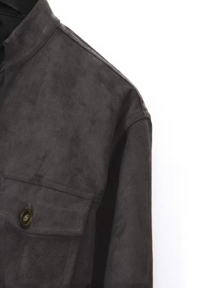 Jelil - Suede Jacket With Dual Front Pockets