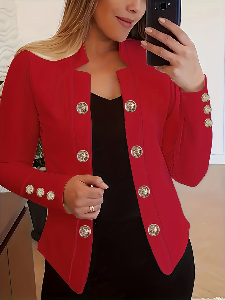 Raakel - Front Double Breasted Cuff Long Sleeve Blazer