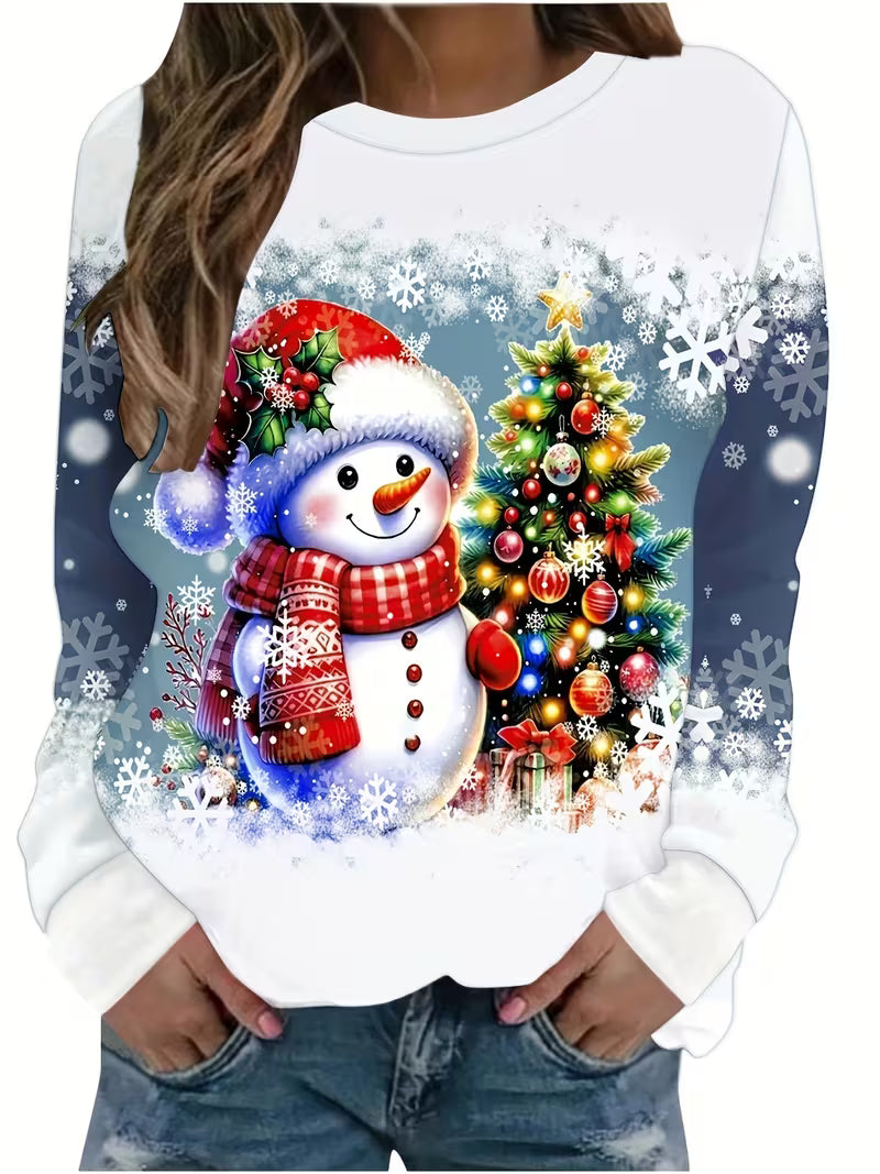 Jeila - Cross-Border Printed Christmas Sweatshirt
