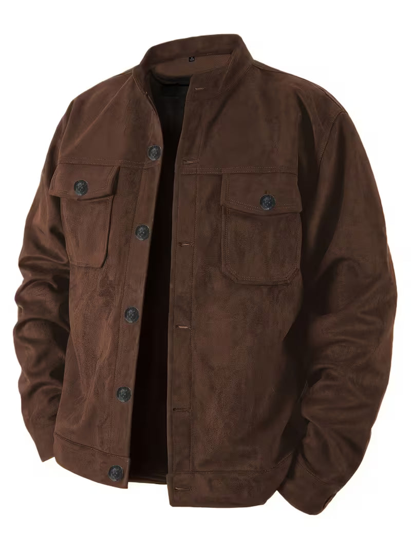 Jelil - Suede Jacket With Dual Front Pockets