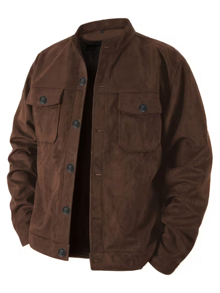 Jelil - Suede Jacket With Dual Front Pockets