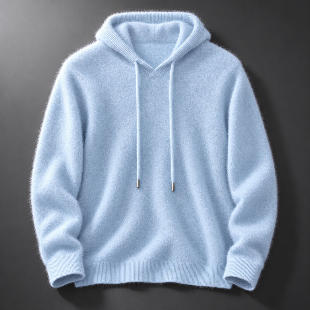 Fynch - Knitted Hoodie With Drawstring and Ribbed Cuffs
