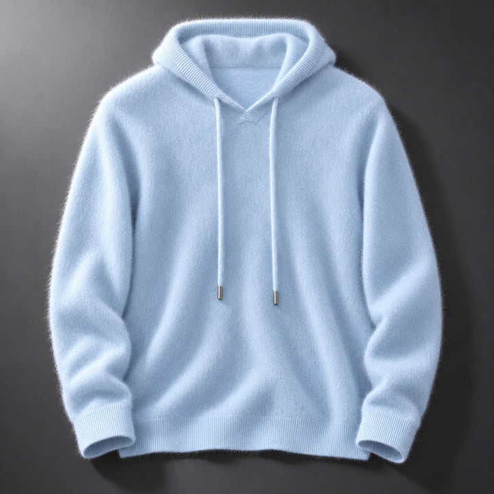 Fynch - Knitted Hoodie With Drawstring and Ribbed Cuffs