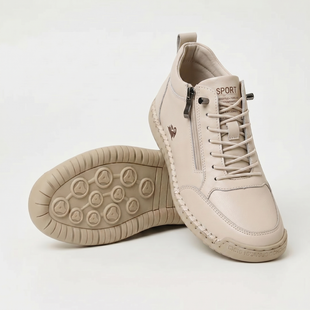 Schreiner - Lace-Up Zip Sneakers with Contrast Stitching