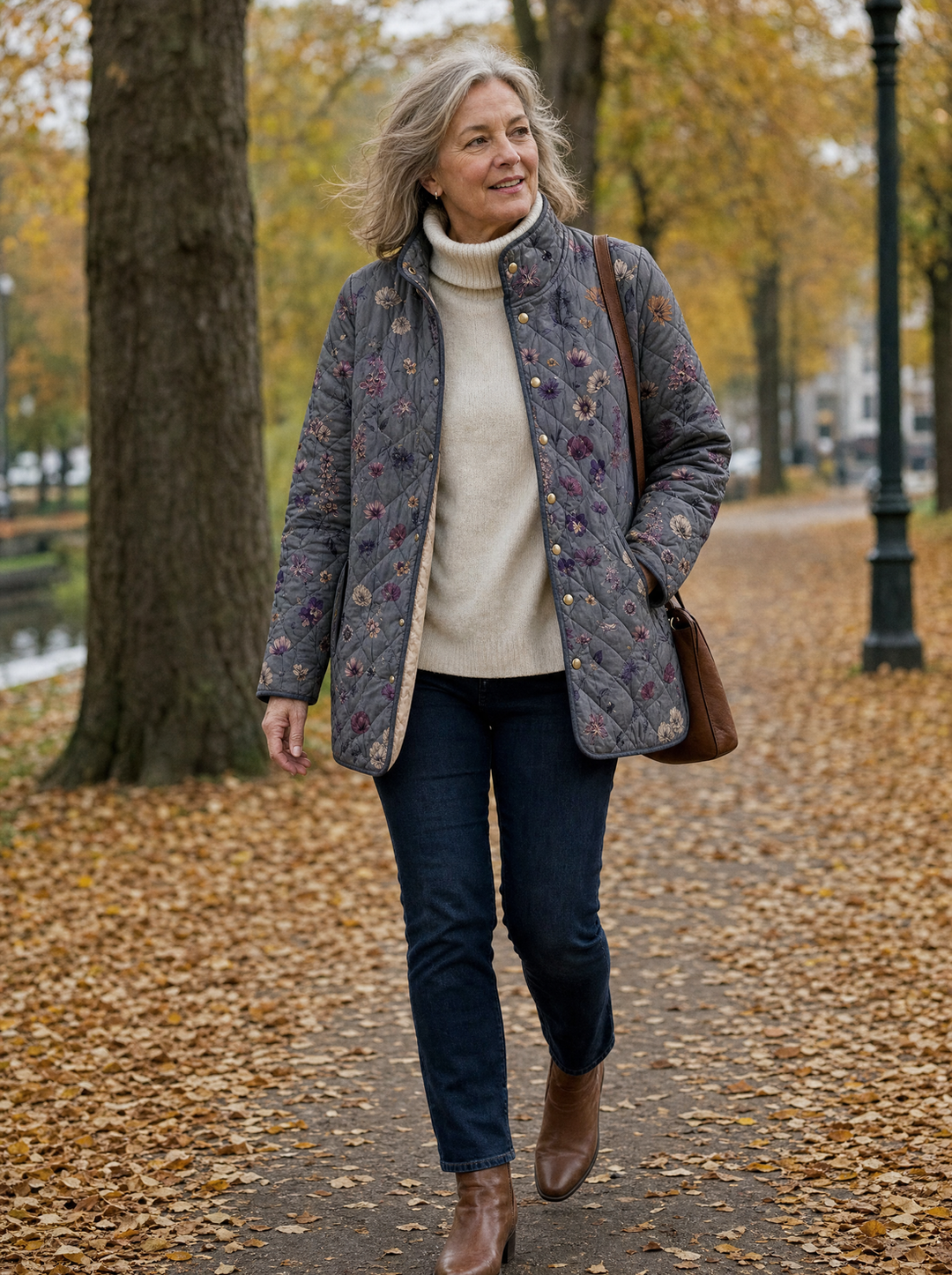 Kizil - Quilted Floral Print Coat