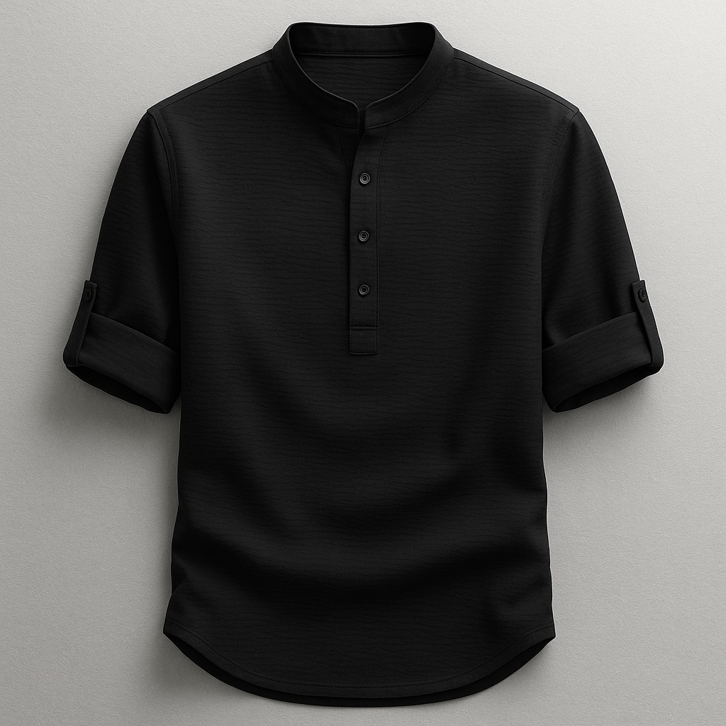 Antero - Henley Collar Long Sleeve Shirt
