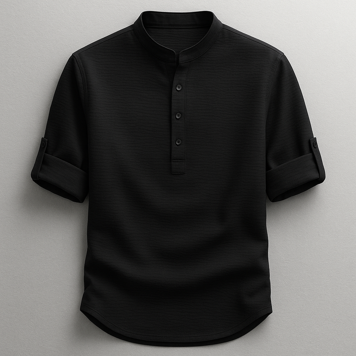 Antero - Henley Collar Long Sleeve Shirt