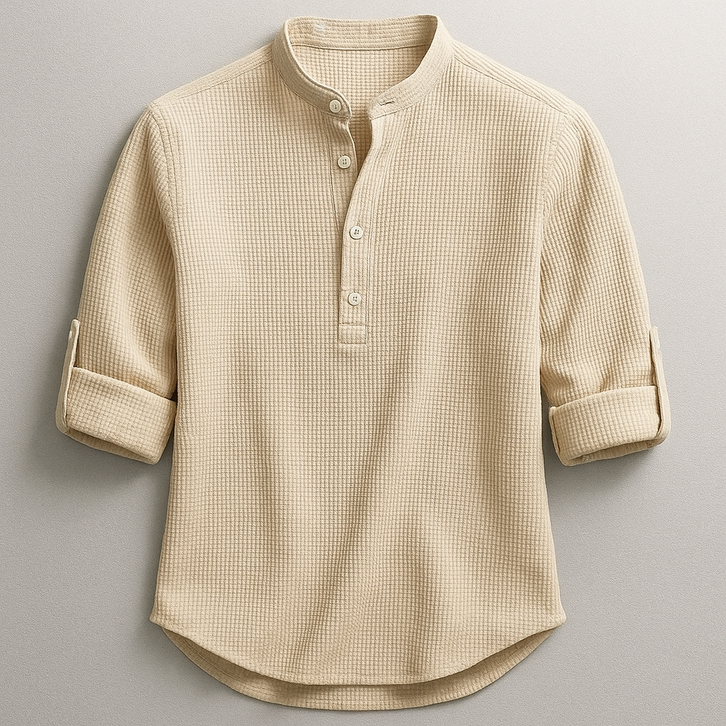 Antero - Henley Collar Long Sleeve Shirt