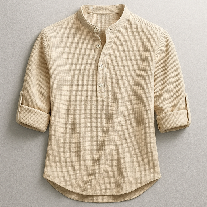 Antero - Henley Collar Long Sleeve Shirt