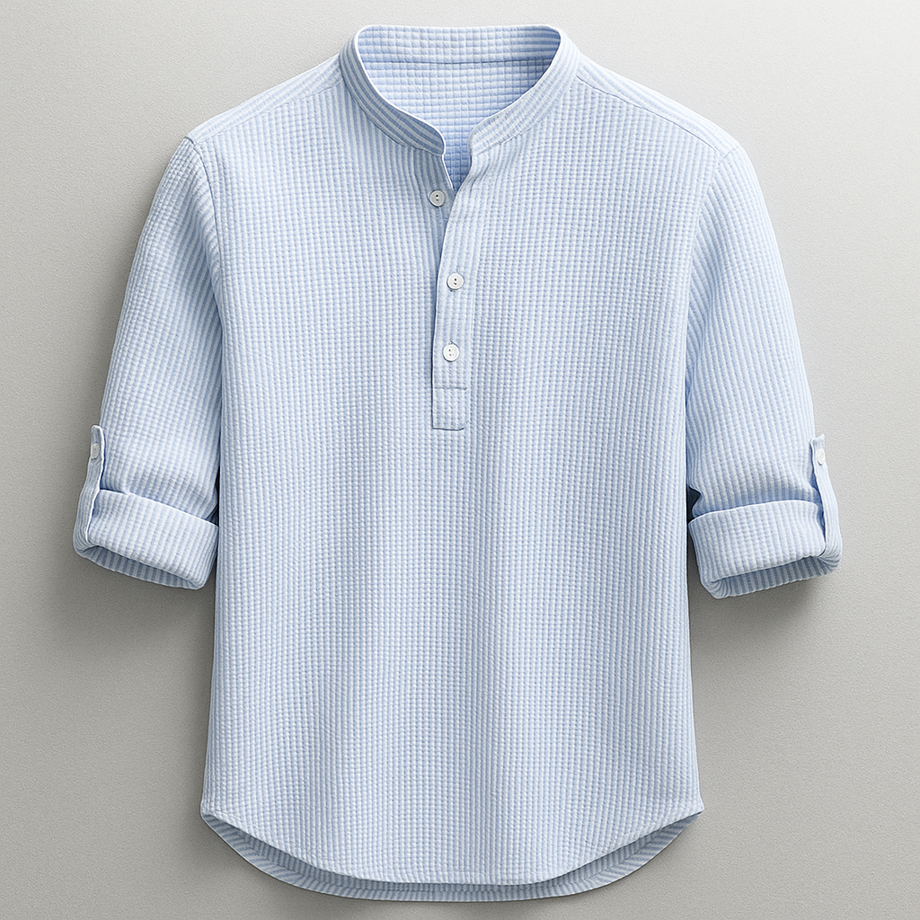 Antero - Henley Collar Long Sleeve Shirt