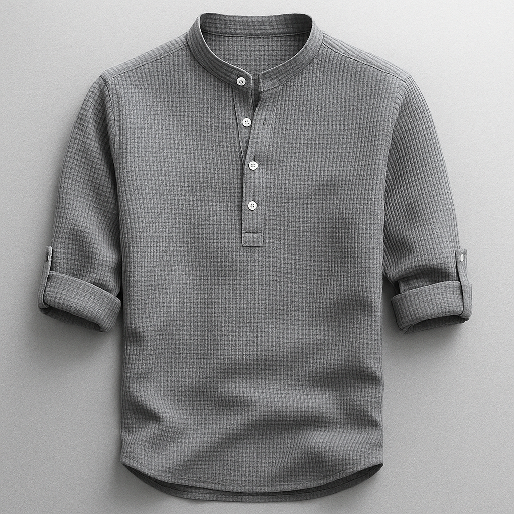 Antero - Henley Collar Long Sleeve Shirt