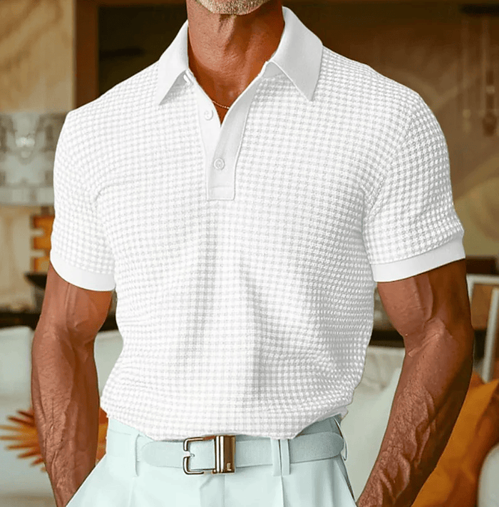 Ishaan - Textured Checked Polo Shirt
