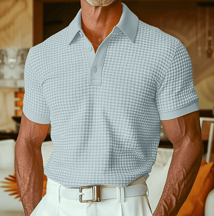 Ishaan - Textured Checked Polo Shirt