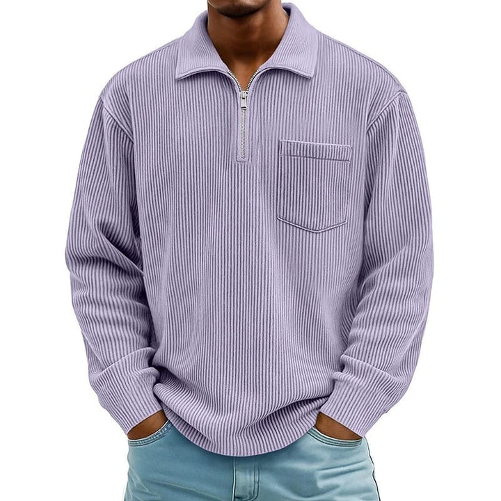 Quenton - Sweater with Half Zip and Chest Pocket