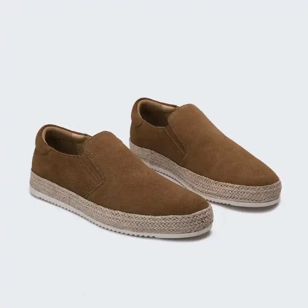 Hanya - Suede Slip On Shoes With Espadrille Soles