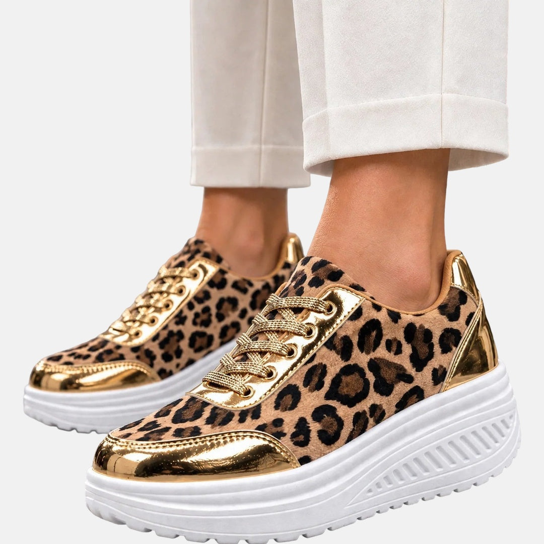 Alika - Leopard Print Wedge Sneaker