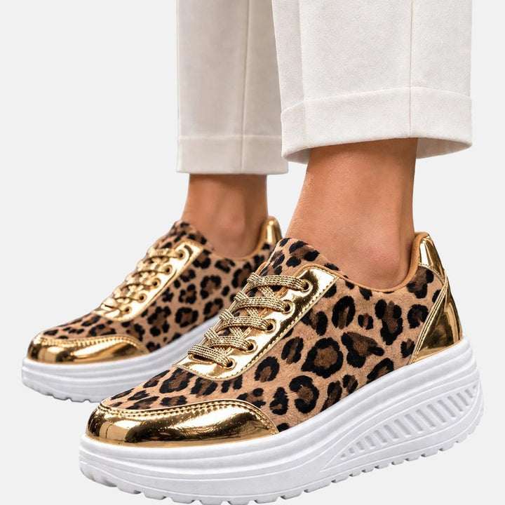 Alika - Leopard Print Wedge Sneaker