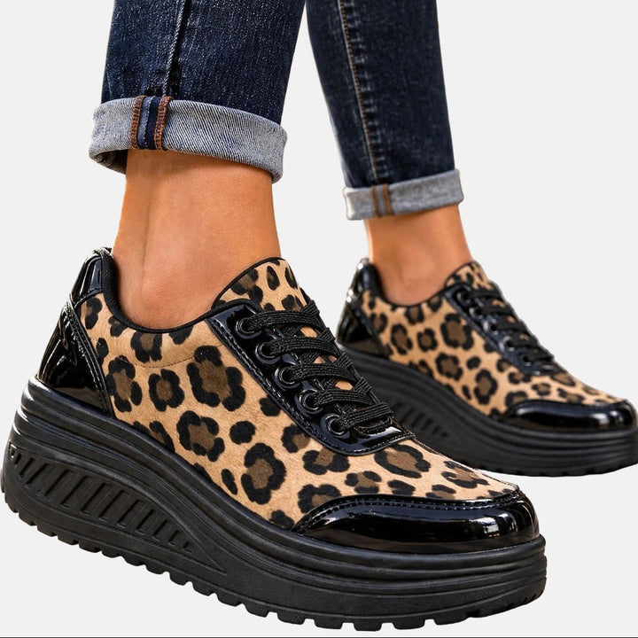 Alika - Leopard Print Wedge Sneaker