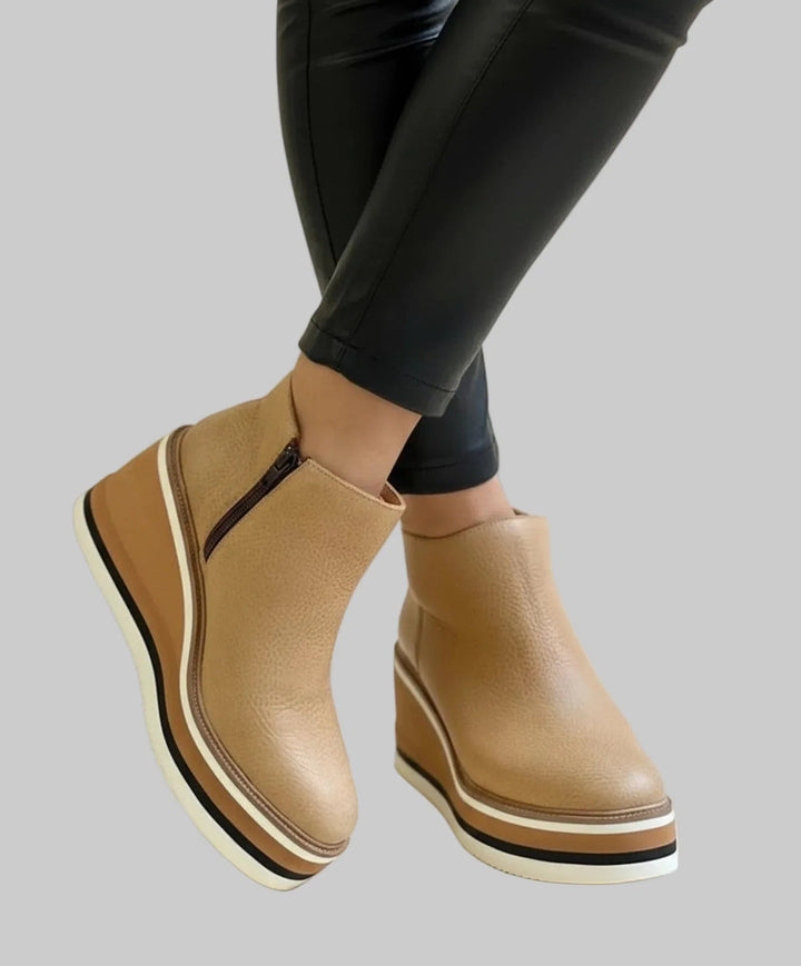 Sevilay - Wedge Ankle Boots With Zipper