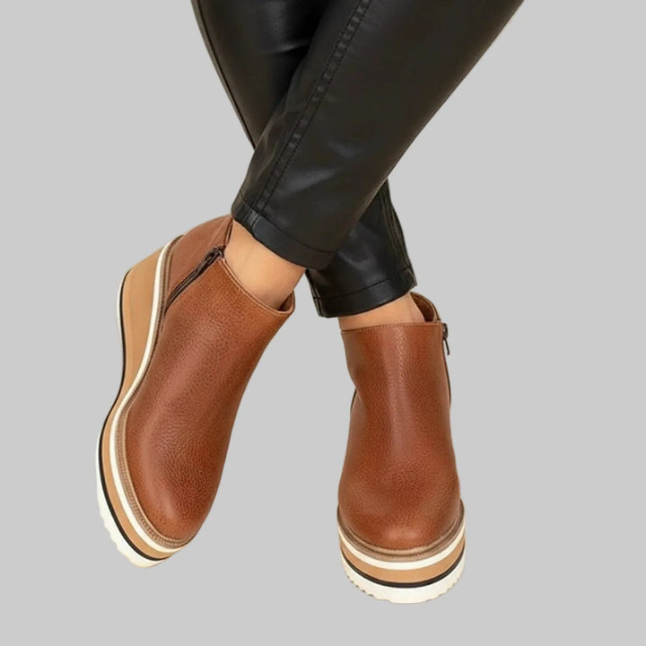 Sevilay - Wedge Ankle Boots With Zipper