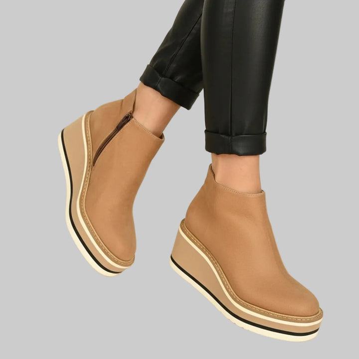 Sevilay - Wedge Ankle Boots With Zipper