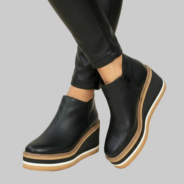 Sevilay - Wedge Ankle Boots With Zipper
