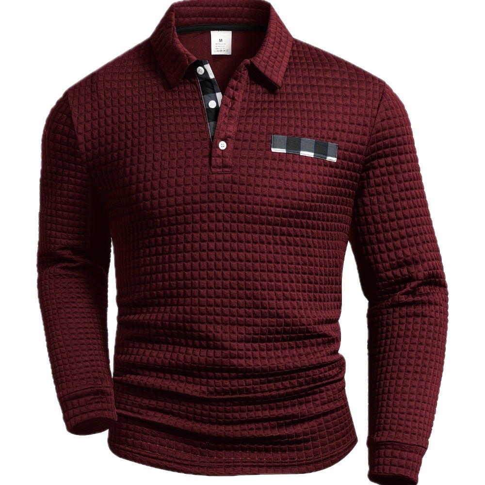 Dekan - Long Sleeve Waffle Polo Shirts