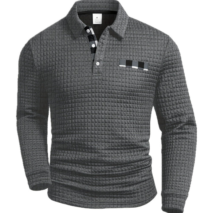 Dekan - Long Sleeve Waffle Polo Shirts