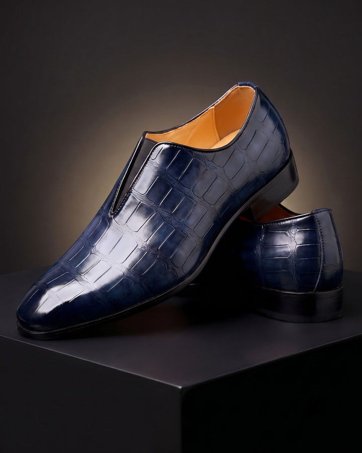 Amphon - Loafers with Crocodile Texture and Slip-On Fit