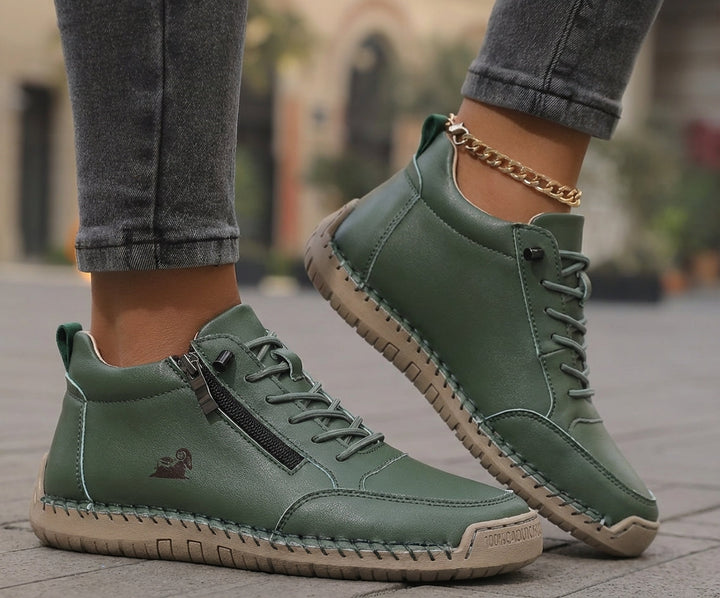 Schreiner - Lace-Up Zip Sneakers with Contrast Stitching