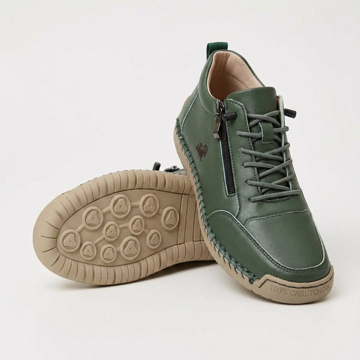 Schreiner - Lace-Up Zip Sneakers with Contrast Stitching