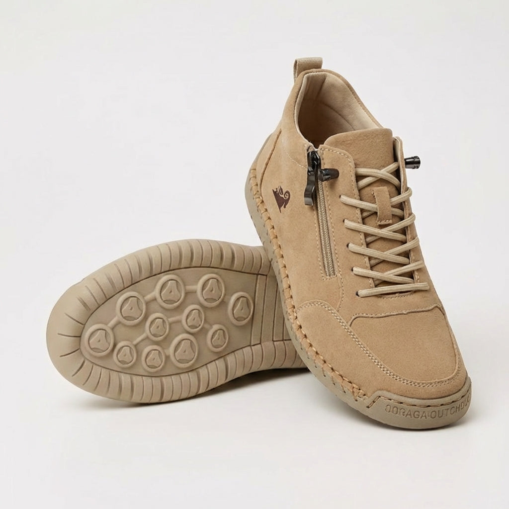 Schreiner - Lace-Up Zip Sneakers with Contrast Stitching