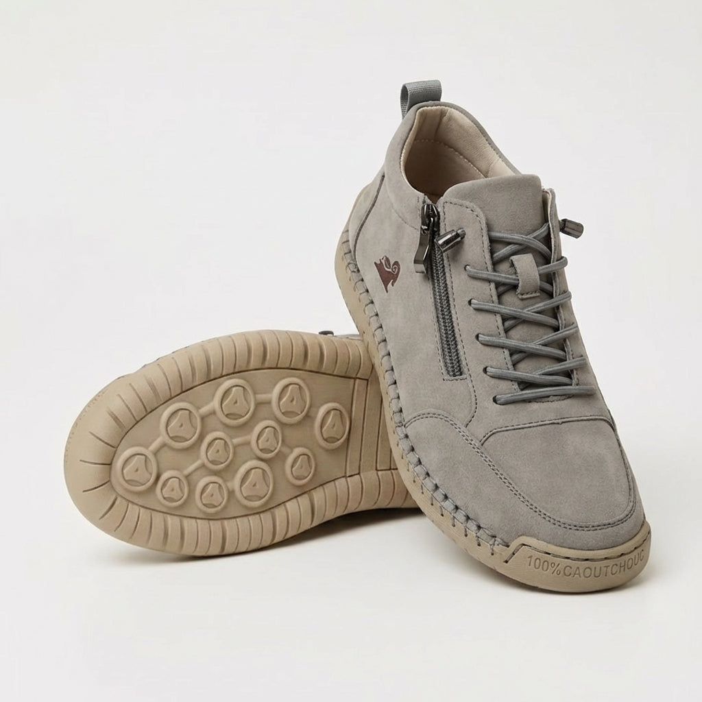 Schreiner - Lace-Up Zip Sneakers with Contrast Stitching