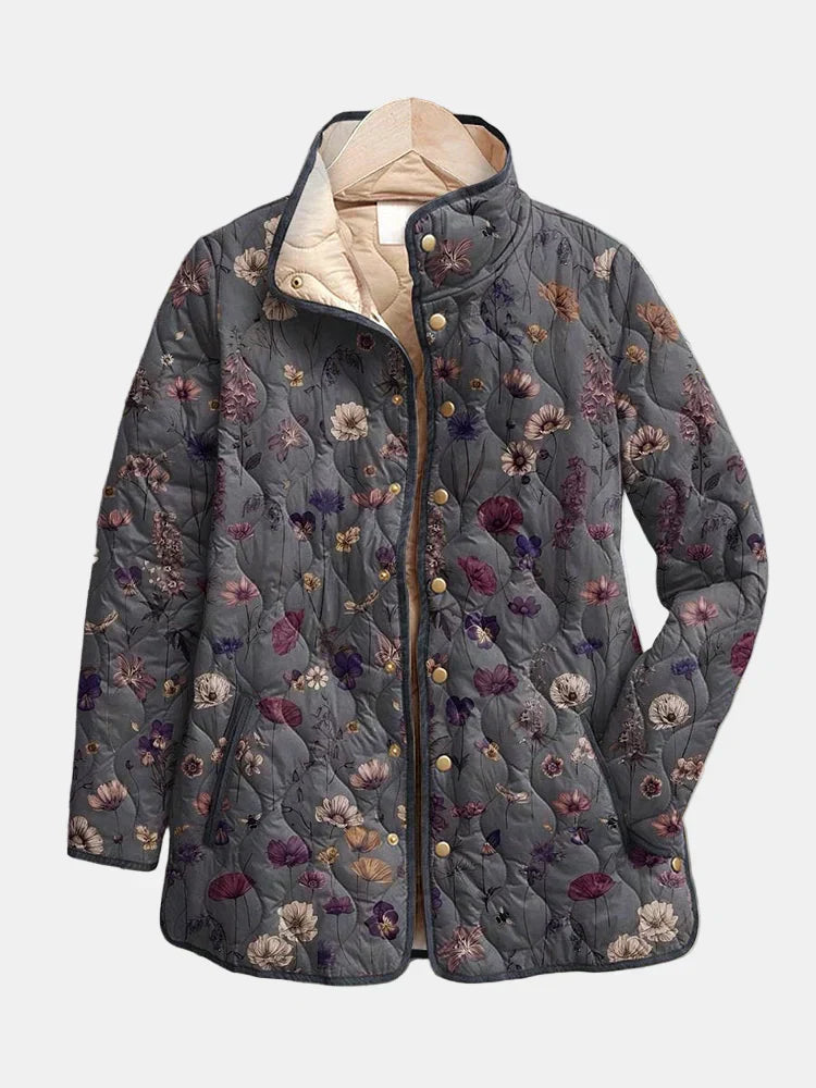 Kizil - Quilted Floral Print Coat