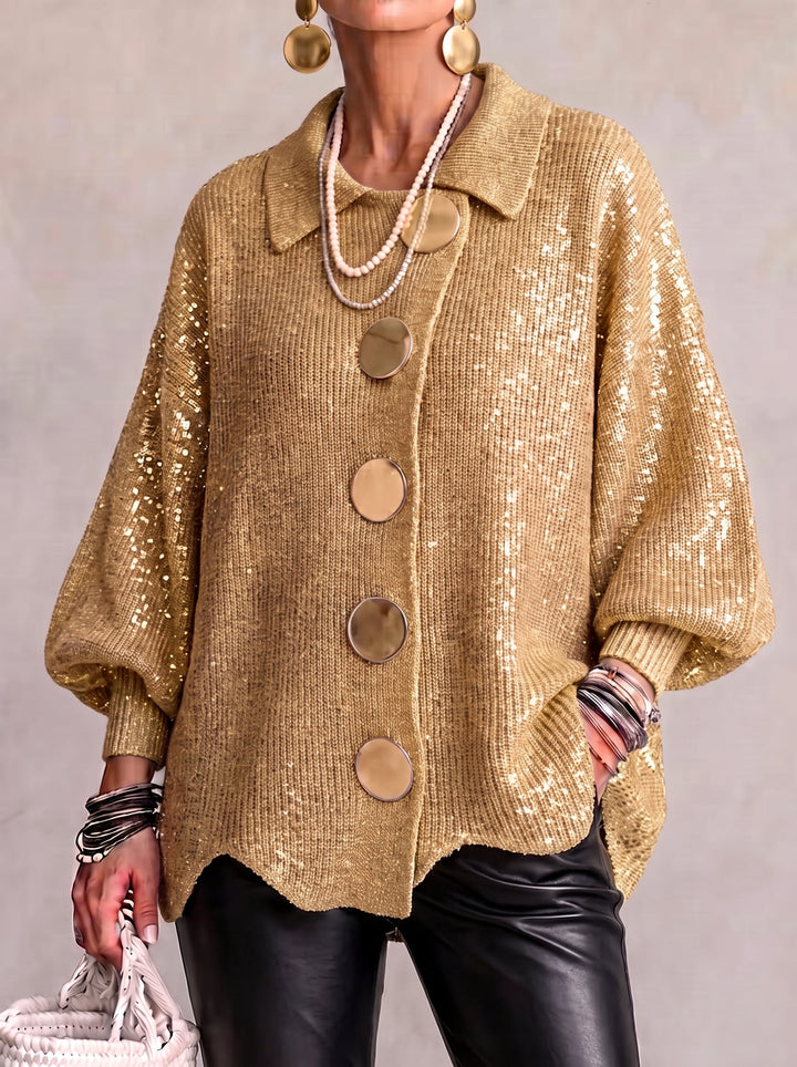 Kizzi - Oversized Cardigan With Gold Buttons
