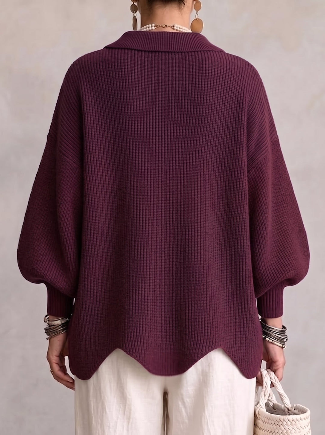 Shiryl - Long Sleeve Collared Button Up Knit Cardigan