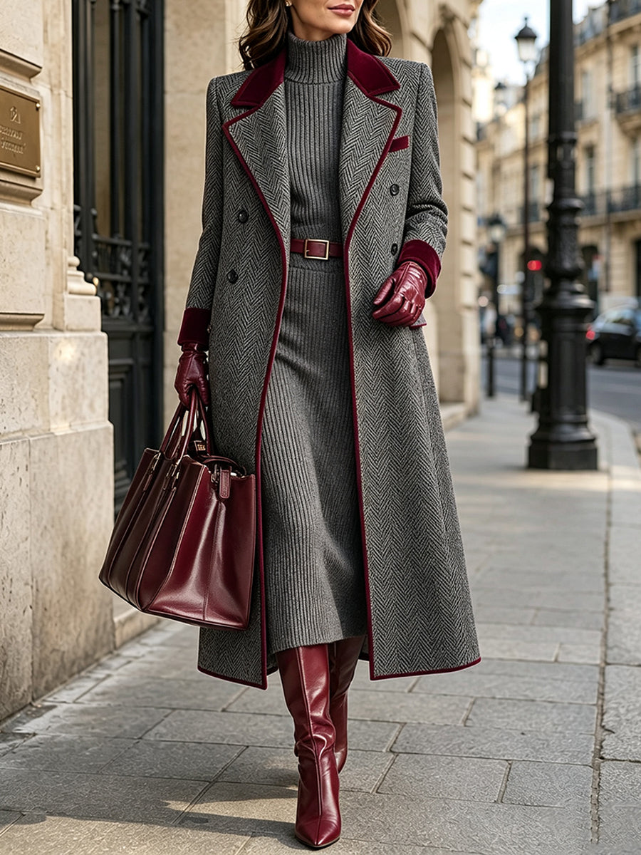Tanesha - Elegant Wool Blend Long Coat