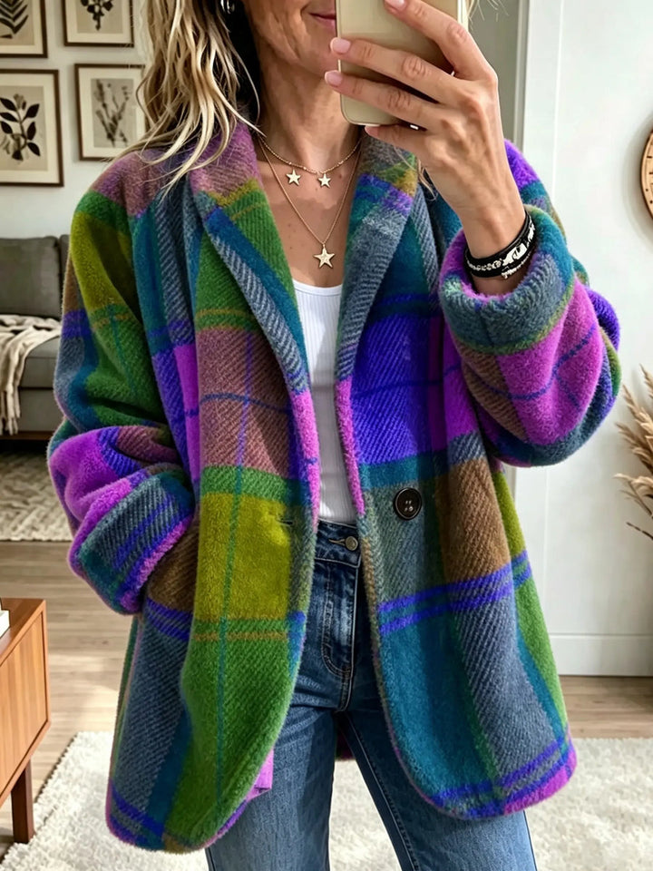 Noralia - Multicolored Checkered Coat
