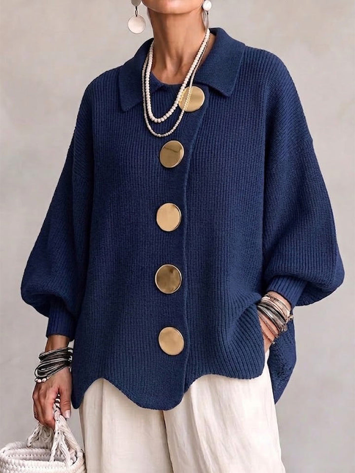 Kizzi - Oversized Cardigan With Gold Buttons